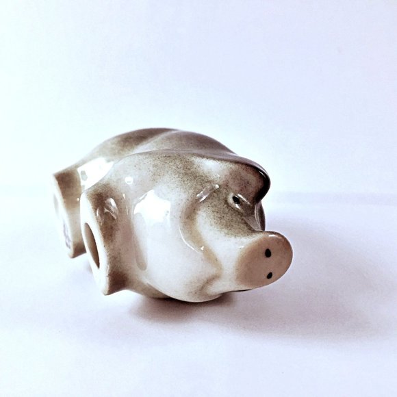 Vintage Gray Lomonosov Russian Porcelain Pig 2 Inches - Picture 6 of 9